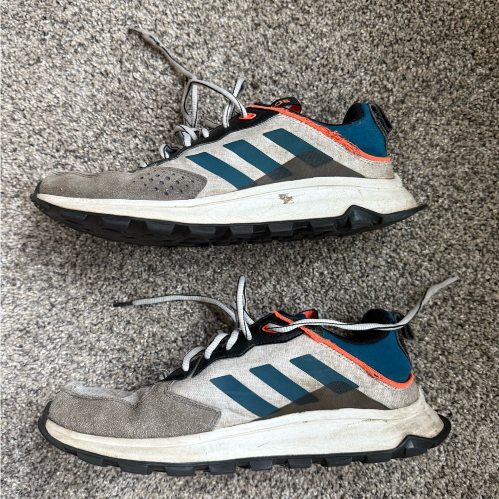 Adidas Men's Gray and Blue Sneakers